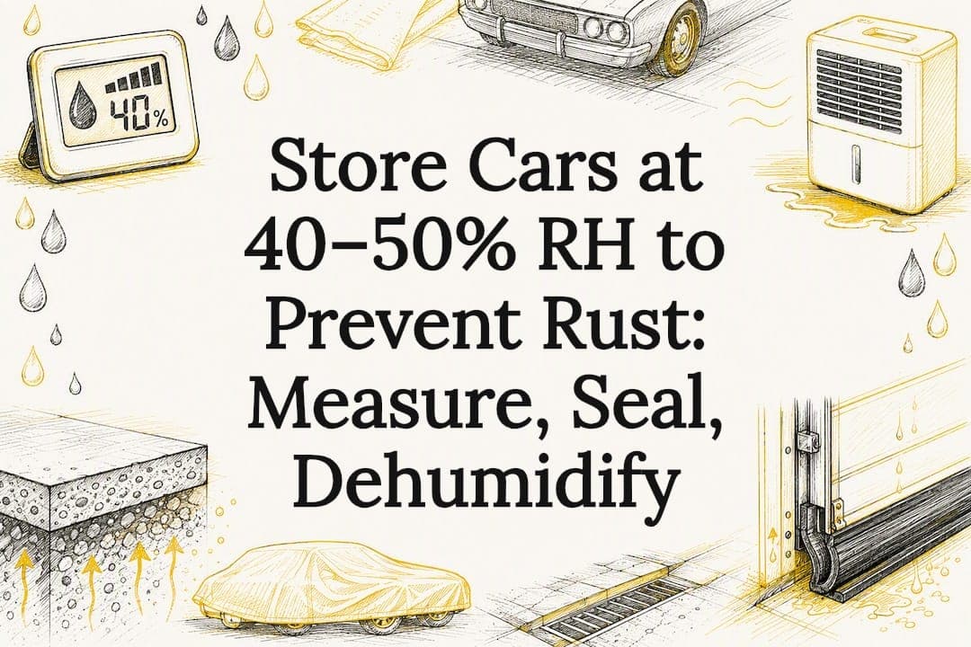 Store Cars at 40–50% RH to Prevent Rust: Measure, Seal, Dehumidify