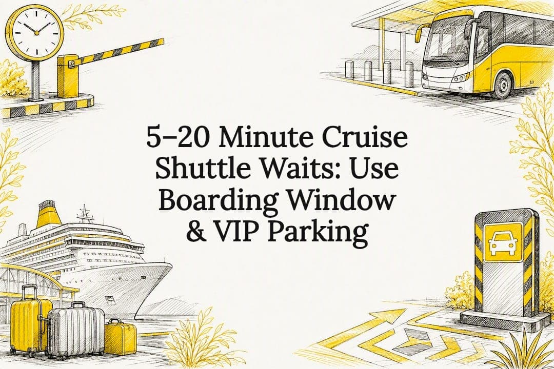 5–20 Minute Cruise Shuttle Waits: Use Boarding Window & VIP Parking