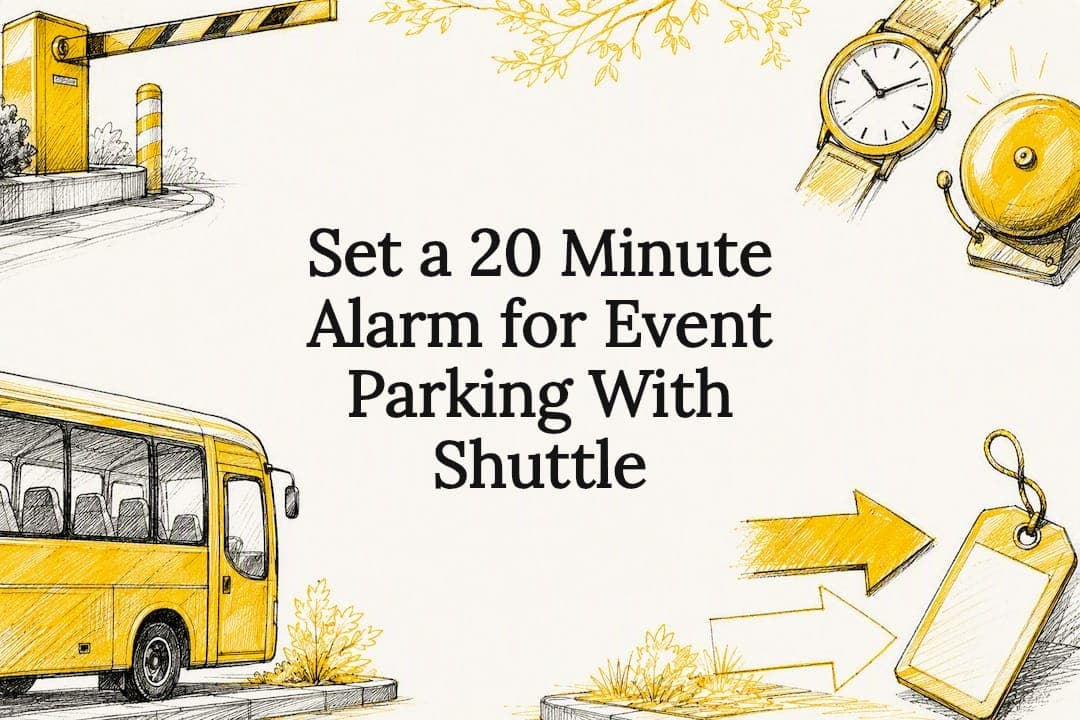Set a 20 Minute Alarm for Event Parking With Shuttle