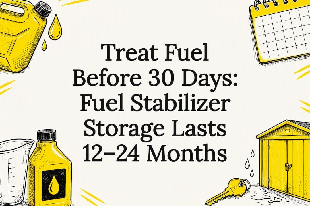 Treat Fuel Before 30 Days: Fuel Stabilizer Storage Lasts 12–24 Months
